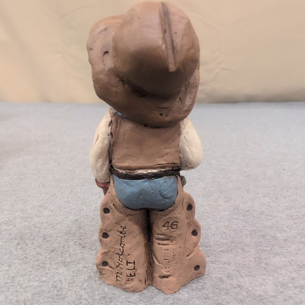 All God's Children Eli Cowboy Figurine Martha Holcombe 1403 Edition 46 1985 - Picture 2 of 7